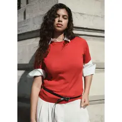 MANGO - Polo Chompa Manga Corta Mujer