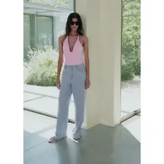 MANGO - Jean Wide Leg Tiro Medio Mujer