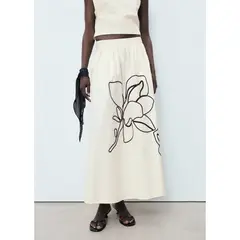 MANGO - Falda Larga Mujer
