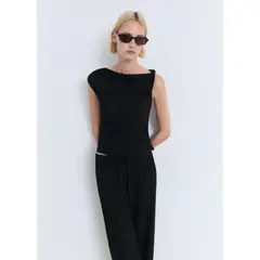 MANGO - Pantalón Straight Tiro Medio Mujer