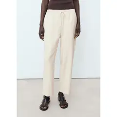 MANGO - Pantalón Fluido Tiro Medio Mujer