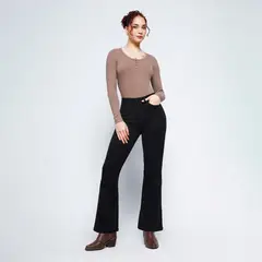 KANSAS - Jean Flare Tiro Medio Mujer