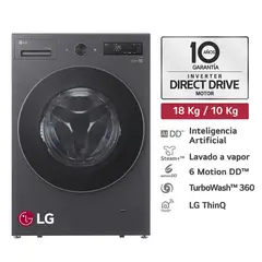 LG - Lavaseca Wd18egntspg 18kg/10kg Ai Dd Carga Frontal Grafito