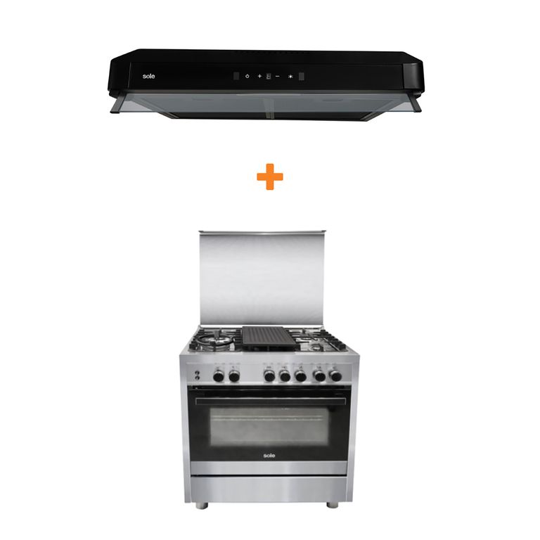 Combo cocina de pie bali 5h 76 cm glp+sole campana gaia 80cm