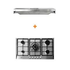 SOLE - Combo cocina empotrable gas inox 86cm+campana roma 90cm 2m inoxv2