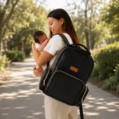 MATERNELLE - Mochila Pañalera 2 En 1 Negro