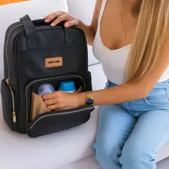 MATERNELLE - Mochila Pañalera 2 En 1 Negro
