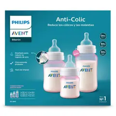 PHILIPS AVENT - Set Anticolic Triple Pack Rosado Phillips Avent