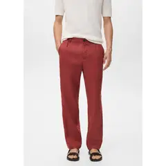 MANGO - Pantalón 100% Lino Recto Fit Hombre Man