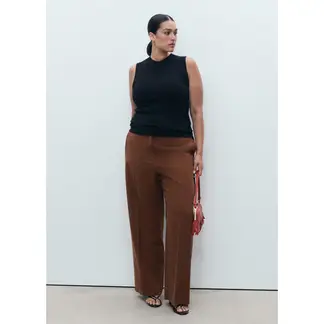 MANGO - Pantalón Straight Tiro Medio Mujer