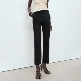 MANGO - Pantalón Straight Tiro Medio Mujer