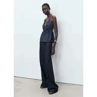 MANGO - Jean Wide Leg Tiro Bajo Mujer