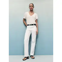 MANGO - Jean Straight Tiro Medio Mujer