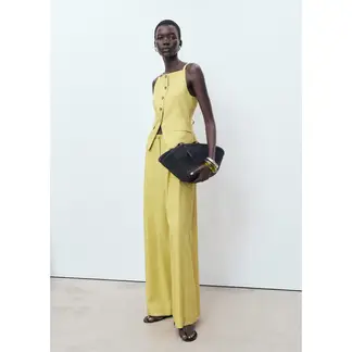 MANGO - Pantalón Straight Tiro Medio Mujer