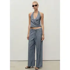 MANGO - Pantalón Straight Tiro Medio Mujer