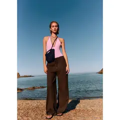 MANGO - Pantalón Straight Tiro Medio Mujer