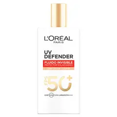 LOREAL PARIS - Protector Solar UV Defender Fluido Invisible con Color Tono Claro FPS 50+