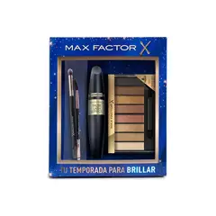 MAX FACTOR - Pack Máscara De Pestañas False Lash Effect Wp + Paleta De Sombras Masterpiece Golden + Set De Brochas