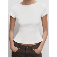 MANGO - Top Manga Corta Mujer