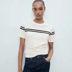 MANGO - Polo Chompa Manga Corta Mujer