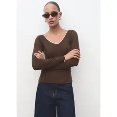 MANGO - Polo Manga Larga Mujer