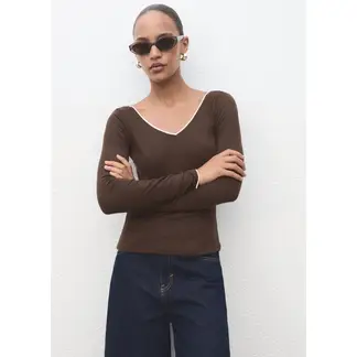 MANGO - Polo Manga Larga Mujer