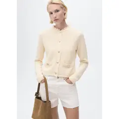 MANGO - Cardigan Manga Larga Mujer