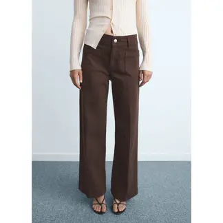 MANGO - Jean Wide Leg Tiro Medio Mujer