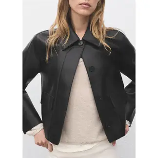 MANGO - Casaca Efecto Piel Mujer