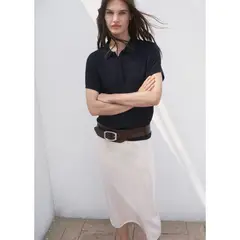 MANGO - Polo Chompa Manga Corta Mujer