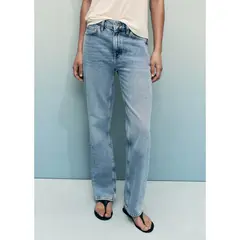 MANGO - Jean Straight Tiro Alto Mujer