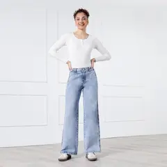 KANSAS - Jean Wide Leg Tiro Alto Mujer