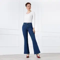 KANSAS - Jean Flare Tiro Alto Mujer