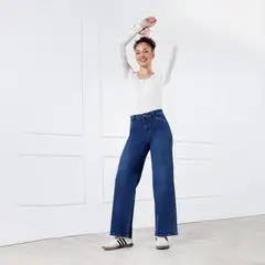 KANSAS - Jean Wide Leg Tiro Alto Mujer