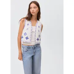 MANGO TEEN - Chaleco Bordado Mujer