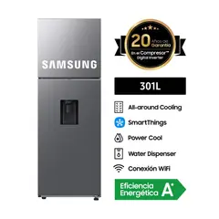 SAMSUNG - Refrigeradora Top Mount Freezer 301l Silver C/disp.