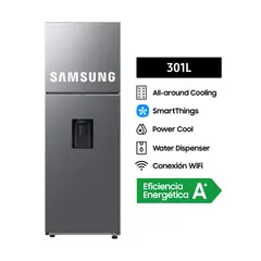 SAMSUNG - Refrigeradora Top Mount Freezer 301l Silver C/disp.