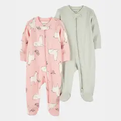 CARTERS - Pijama Bebé Niña Pack X2 Algodón