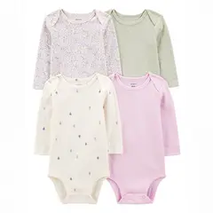 CARTERS - Body Pack X4 Bebé Niña Algodón