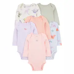 CARTER'S - Body Bebé Niña Pack X6 Algodón Carters