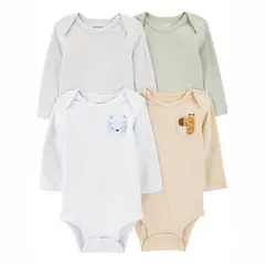 CARTERS - Body Bebé Niño Niña Pack X4 Algodón