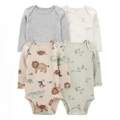 CARTER'S - Body Bebé Niño Pack X4 Algodón Carters