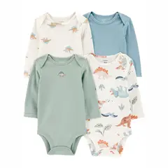 CARTERS - Body Pack X4 Bebé Niño Algodón