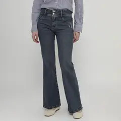 AMERICAN ABBEY - Jean Flare Tiro Medio Mujer