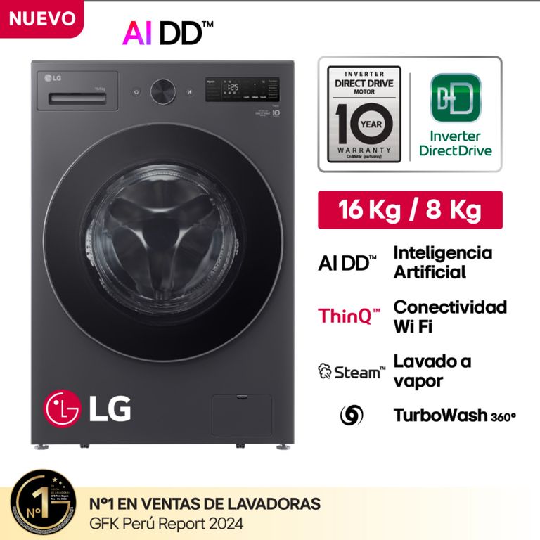 Lavaseca WD16EGNTS6P 16/8KG IA Carga Frontal Grafito
