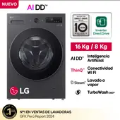 LG 16Kg 8Kg Carga Frontal Grafito