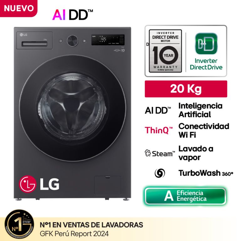 Lavadora Wm20egnts6p 20kg/10kg Ai Dd Carga Frontal Grafito