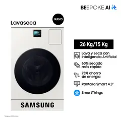 SAMSUNG - Lavaseca Bespoke Ai Greige 26kg/15kg Wd26fb8690bepe
