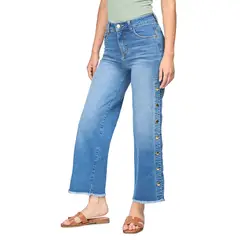 VRP BY VIVIANA RIVAS PLATA - Pantalón Wide Leg Tiro Medio Mujer