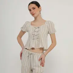 AMERICAN ABBEY - Blusa Manga Corta Mujer